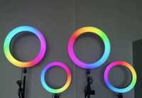 ОРИГИНАЛ Кольцевая лампа 26 см Цветные RGB штатив 2 метра и дер