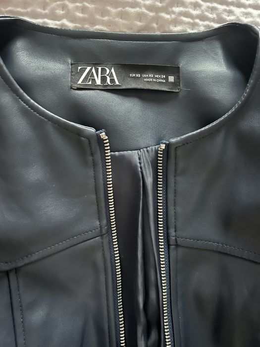 дамско елегантно вталено кожено яке