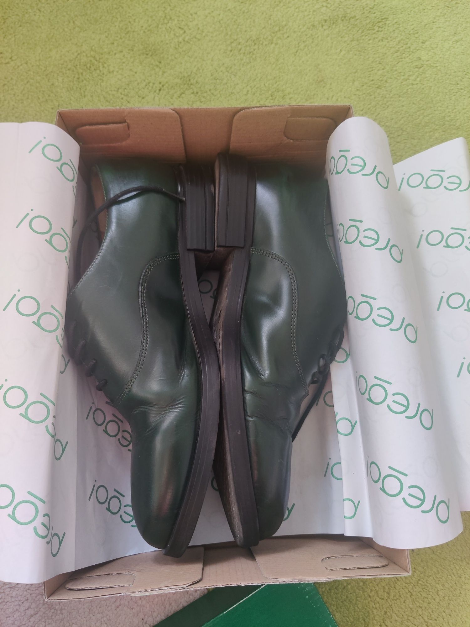 Pantofi Oxford piele verzi