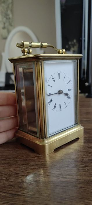 Ceas călătorie Carriage Clock din alamă – mecanic,  cheie originala