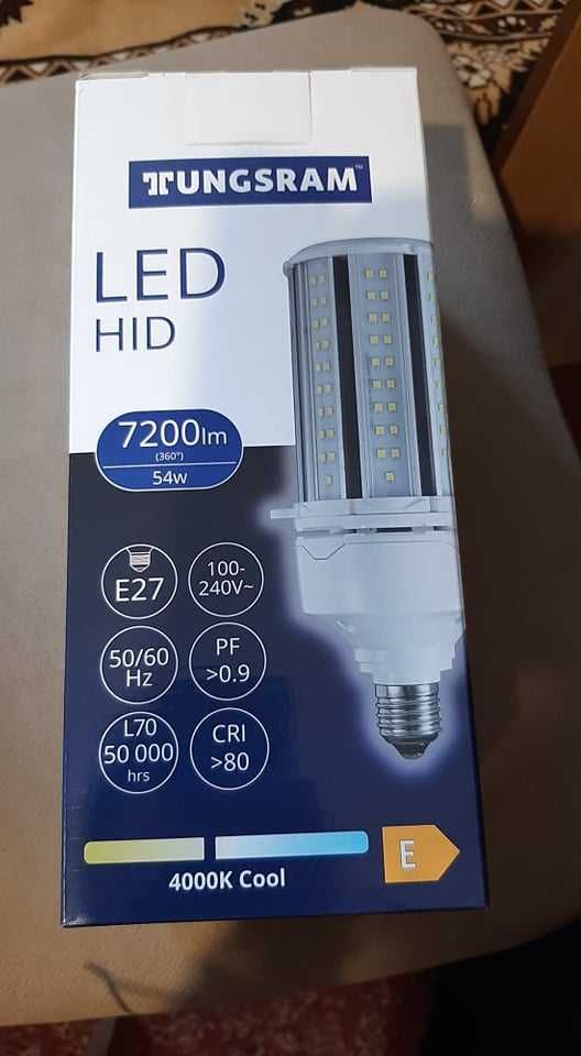 ЛАМПА LED GE/TU HID 54W/840 7200LM 100-240V, E27, 50KH, ПАСИВНО ОХЛ.