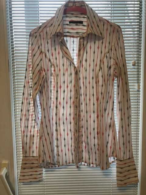 Camasa dama River Woods alb cu imprimeu roz prafuit NOUA marime 42