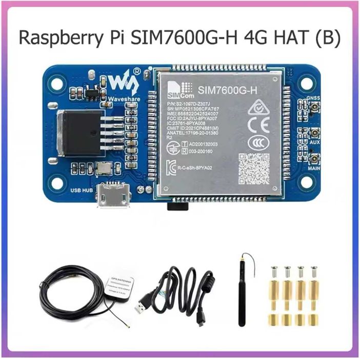 Modem internet 4G Raspberry Pi SIM7600G-H  Placa expansiune Suport LTE