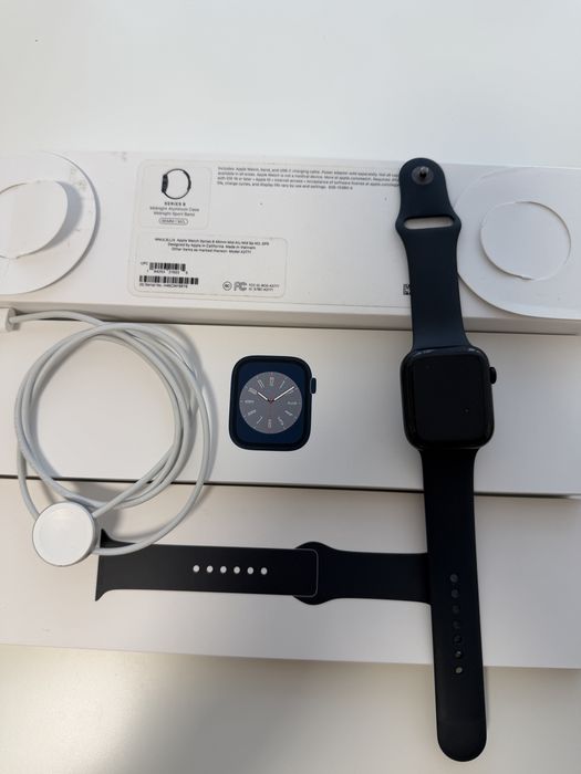 Apple watch 8 iwatch series 8 45 mm midnight aluminium case negru