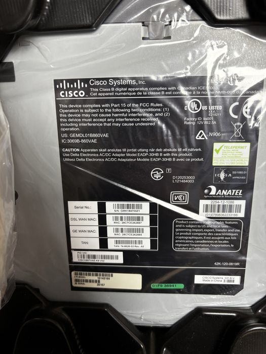 Router Kit Cisco C867VAE-K9