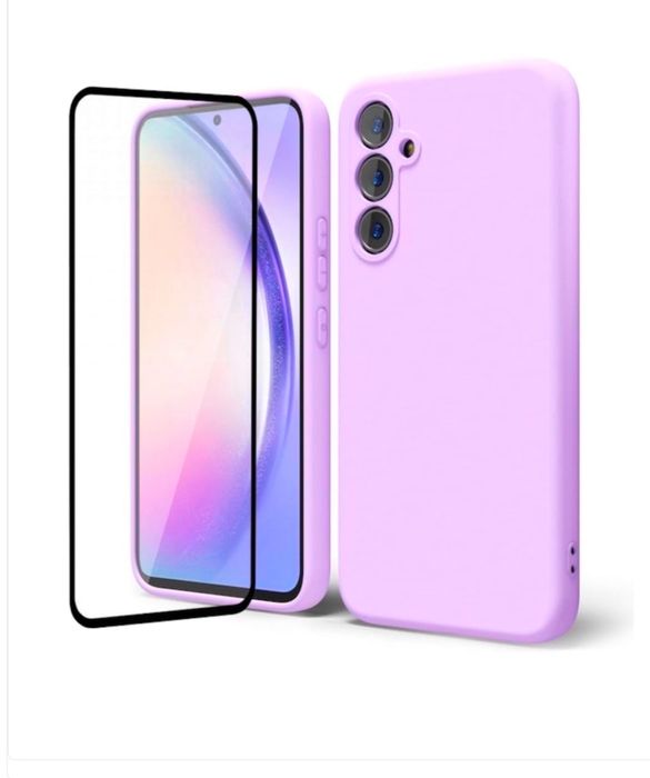 Samsung A15/A16/A26/A36/A56 - Husa Alcantara + Folie Sticla 6D PRIVACY