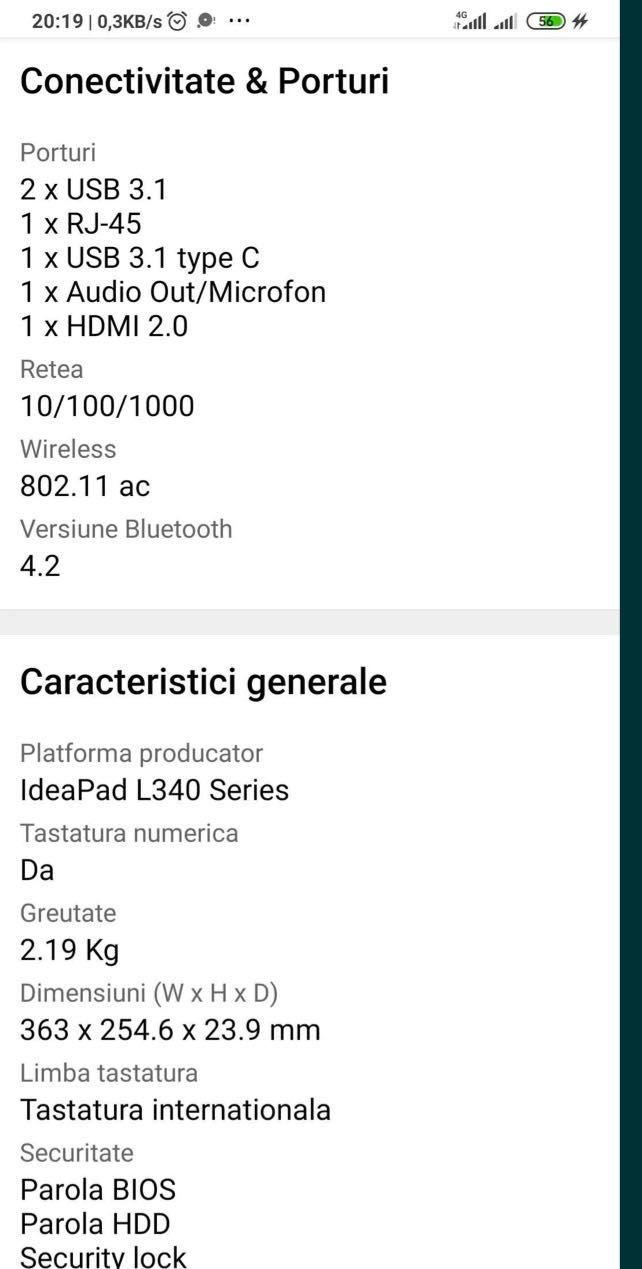 Laptop Lenovo L-340 I5 GTX 1050