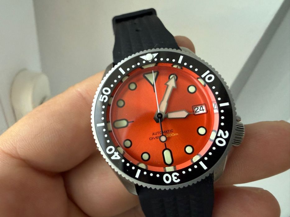 Ceas Seiko SKX013 Orange safir automatic NOU schimb cu omega si tissot
