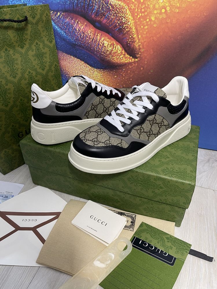Adidasi Gucci GG piele naturala 100% Full Box colectie noua