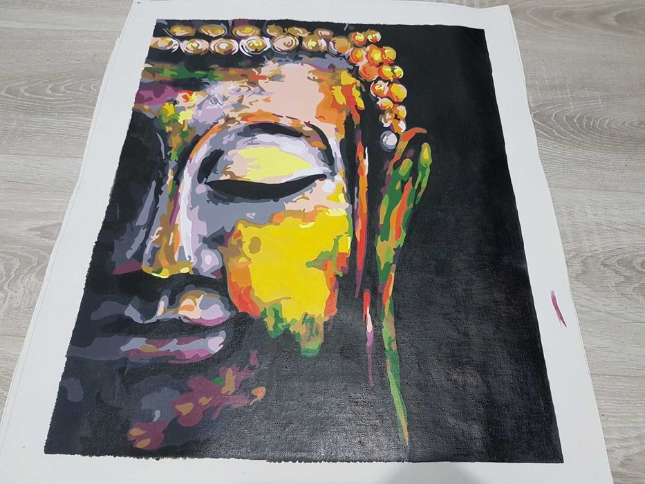 Tablou pictura buddha 40 x 50 cm pictat manual pe panza canvas