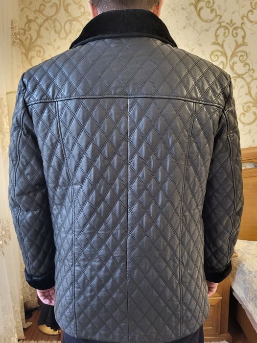 Срочно Зимняя удлинённая кожанная куртка