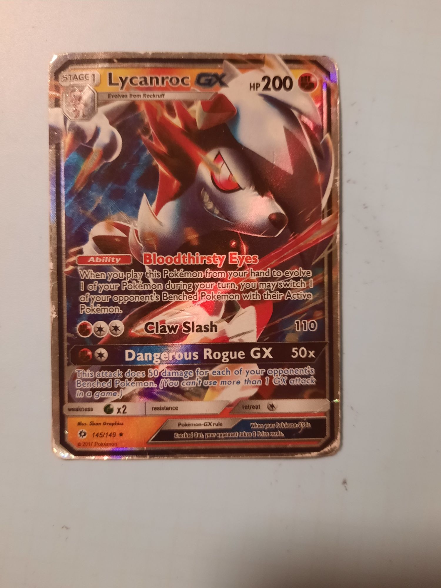 Carte pokemon Lycanorc gx