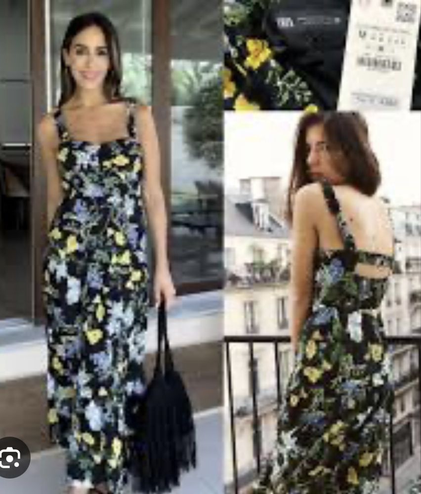Rochie de vara, noua ,Zara , lunga, floral print, XS
