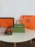 Geanta dama hermes kelly 19cm verde cadou c:40