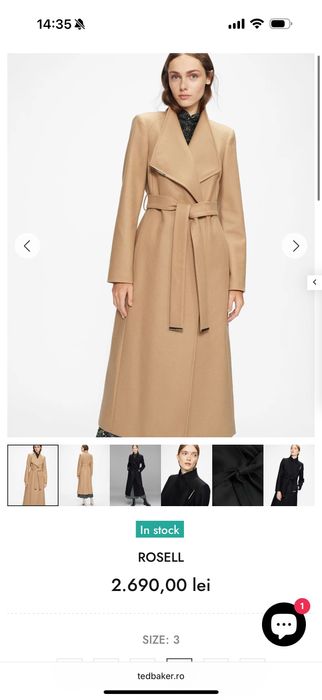 Ted Baker palton M lana și casmir