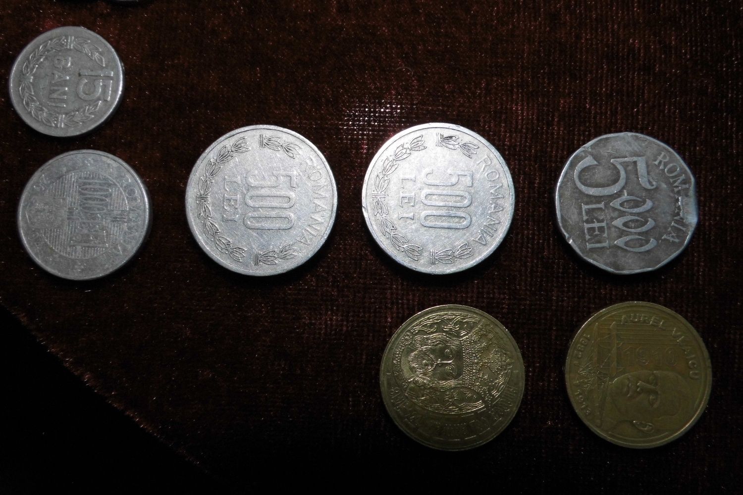 Numismatica, lot monede si bancnote vechi de colectie romanesti.