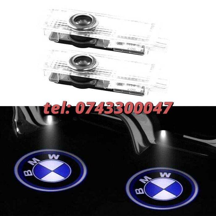 Emblema Portiere Cu Logo Bmw Set 2 Buc Proiector 3d Cu Led