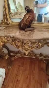 Consola baroc lemn cu oglinda clasic antic vintage