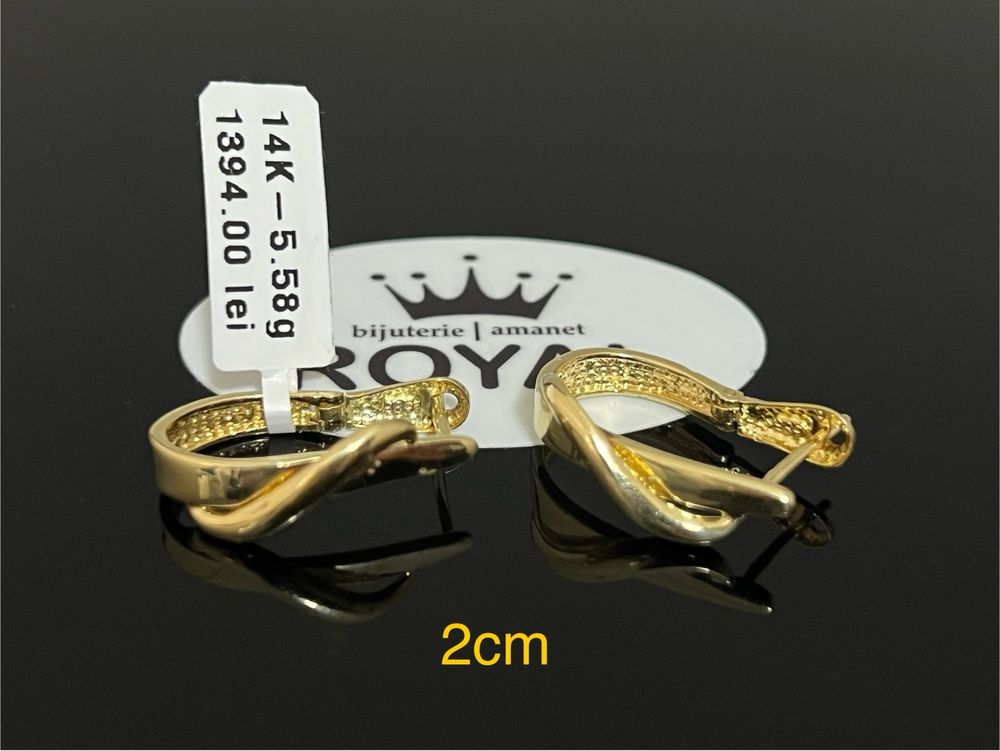 Bijuteria Royal CB : Cercei dama aur 14k 5,58gr 2cm