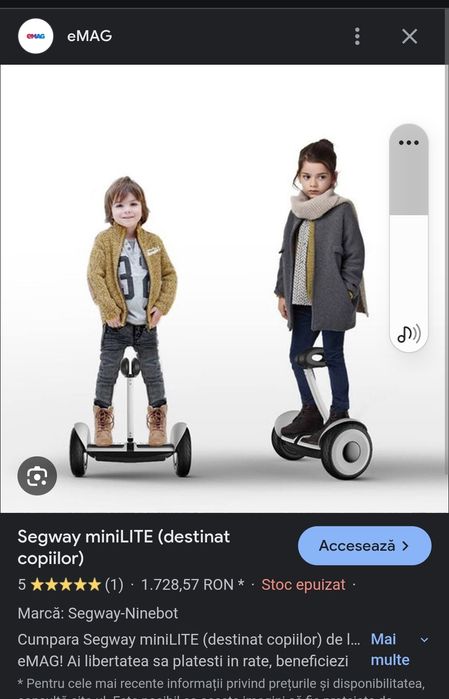 Scuter electric Segway miniLITE, alb