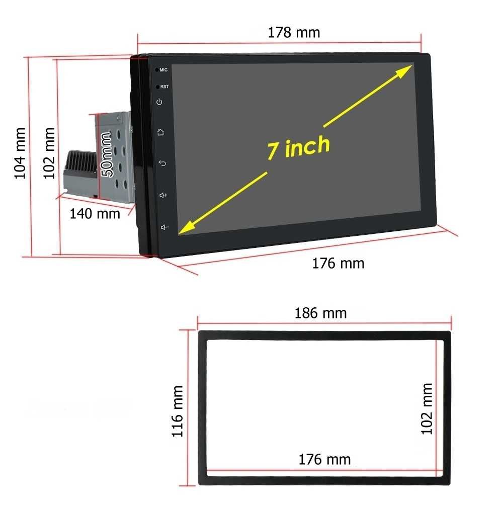 7" 1-DIN 2-DIN мултимедия с Android 11, RDS, 32GB ROM , 2GB RAM, EU