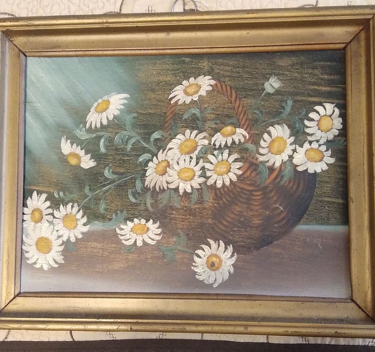 Pictura ulei pe placaj vechi tablou lemn