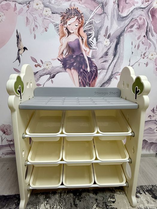 Dulap de jucării Montessori cu 9 tăvi detașabile+cadou 1 jucarie