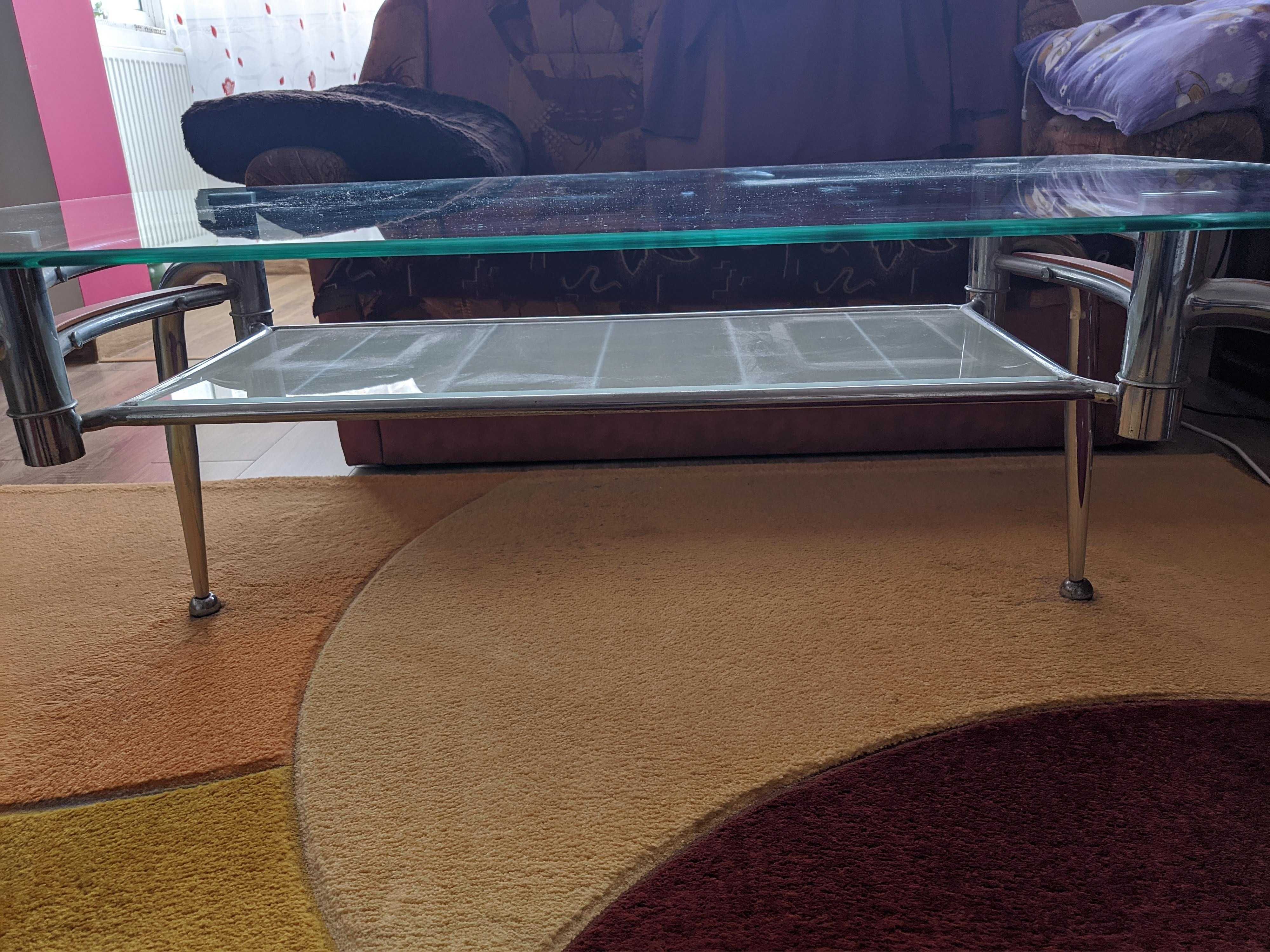 Măsuță cafea din sticlă, 110 x 60 cm