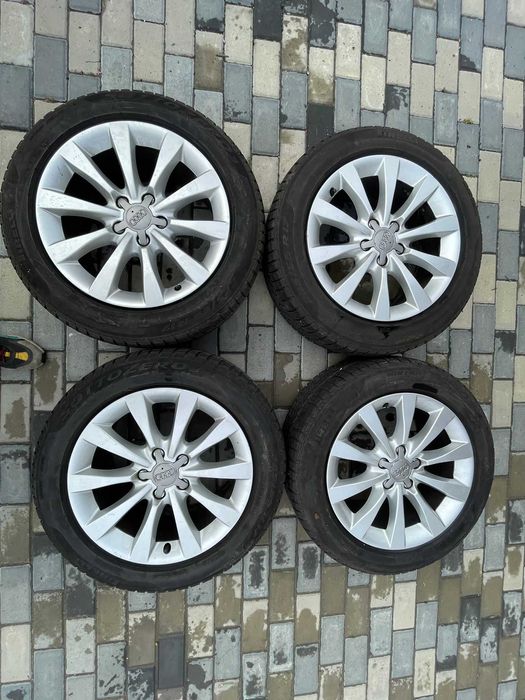 Jante aliaj  AUDI + anvelope iarna 225 55 17 PIRELLI SOTTOZERO 3