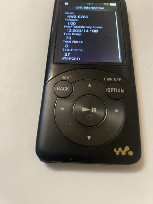 Player sony nwz-s755 16 Gb,black,baterie buna