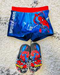 Комплект Spider-Man за плуване 2-3 годинки Бански 98/104+Джапанки 25EU
