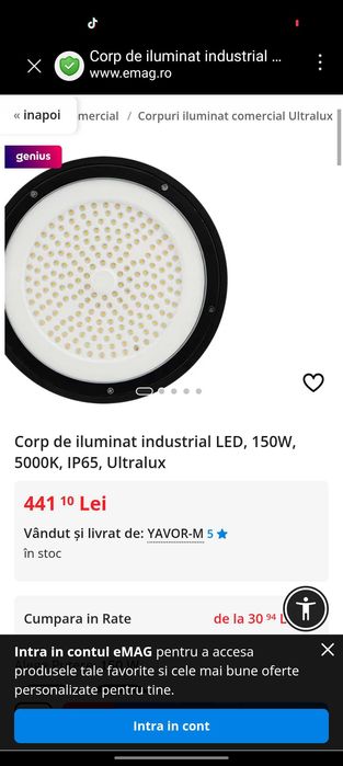 Vând corp de iluminat