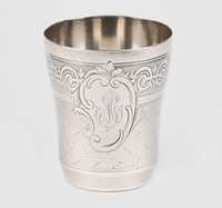 Pahar din argint 950,model guilloche,Franta cca 1900-210 ml-argint.ro