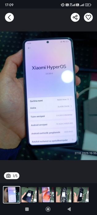 Redmi note 13 sotiladi.12/256.