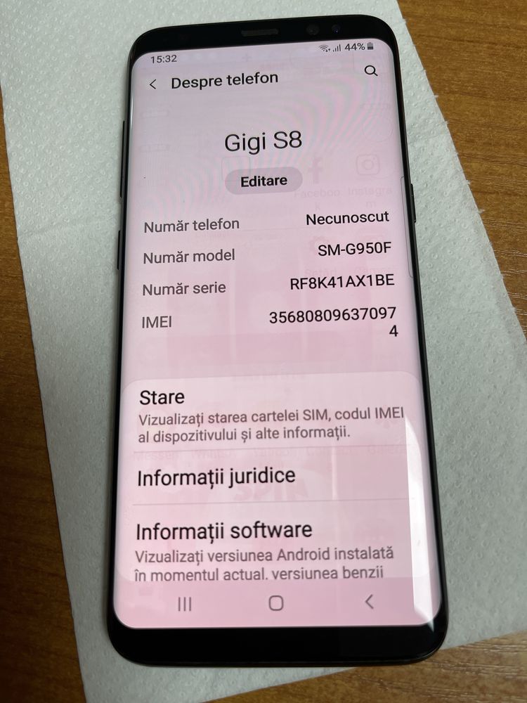 Samsung S8,model SM-G950F