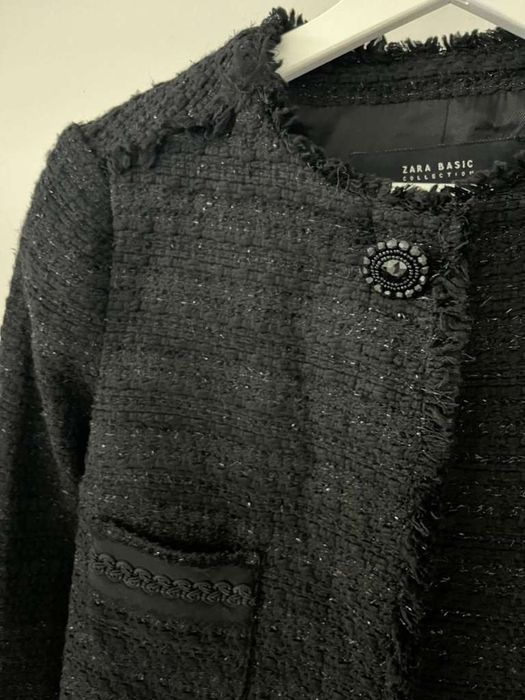 ZARA сако от букле със сребърна нишка
