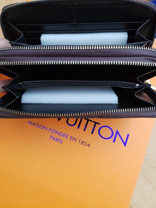 Portofel dublu/2 fermoare Louis Vuitton  logo metalic auriu