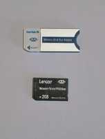 Card Memory Stick Pro Duo 2 Gb plus adaptor.