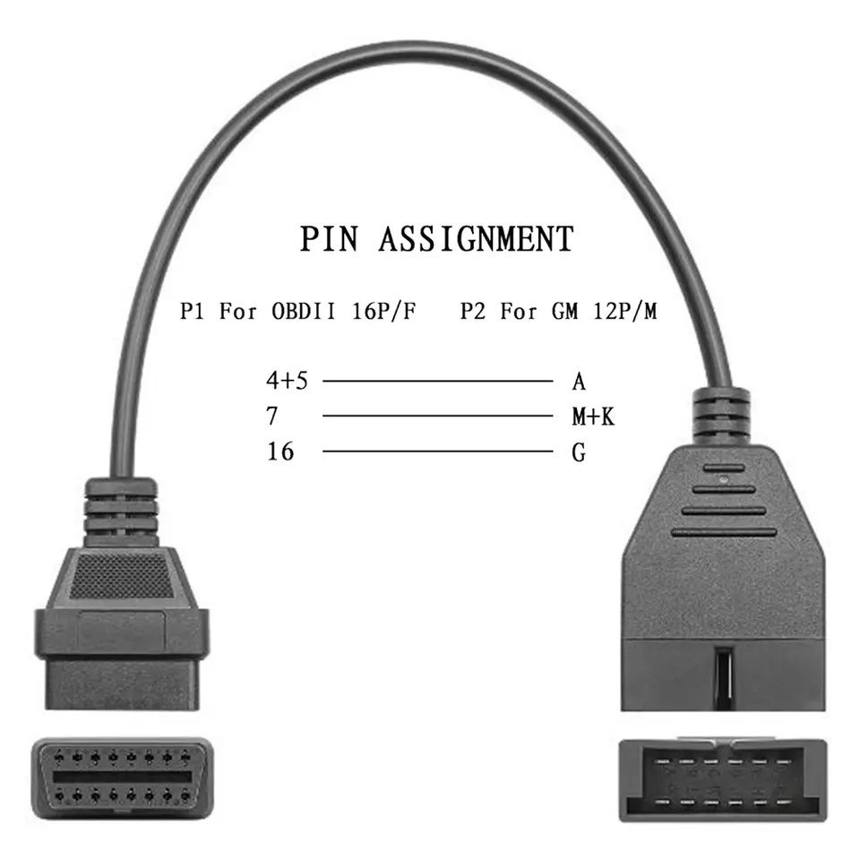 OBD2 переходник 12PIN на 16PIN вход для ELM327