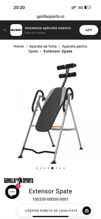 Banca inversi Extensor spate Gorilla Sports Germany noua pret 700 lei
