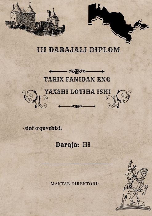 Diplom, sertifikat,logotip,vizitka,taqdimot yasash