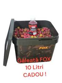 Pachet Mix Boilies&Pelete – 6kg + Aditiv + Galeata Fox 10 litri–Cadou