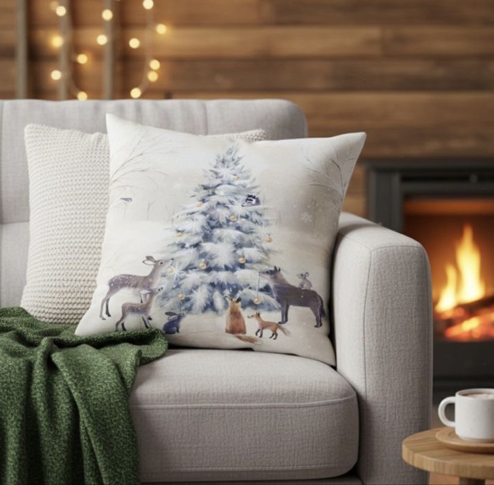 Коледни декоративни калъфки за възглавници –45×45 см - 6бр в комплект
