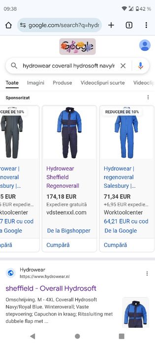 Combinezon hidro-termo pentru temp sub 10 grade