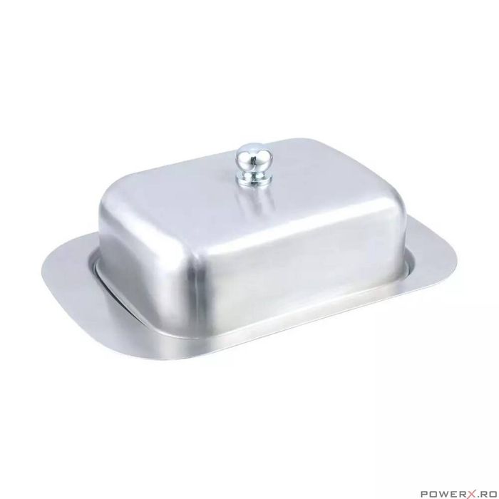 Untiera din inox, cu capac, 19x12,5x1cm, cutie pentru unt, Kinghoff