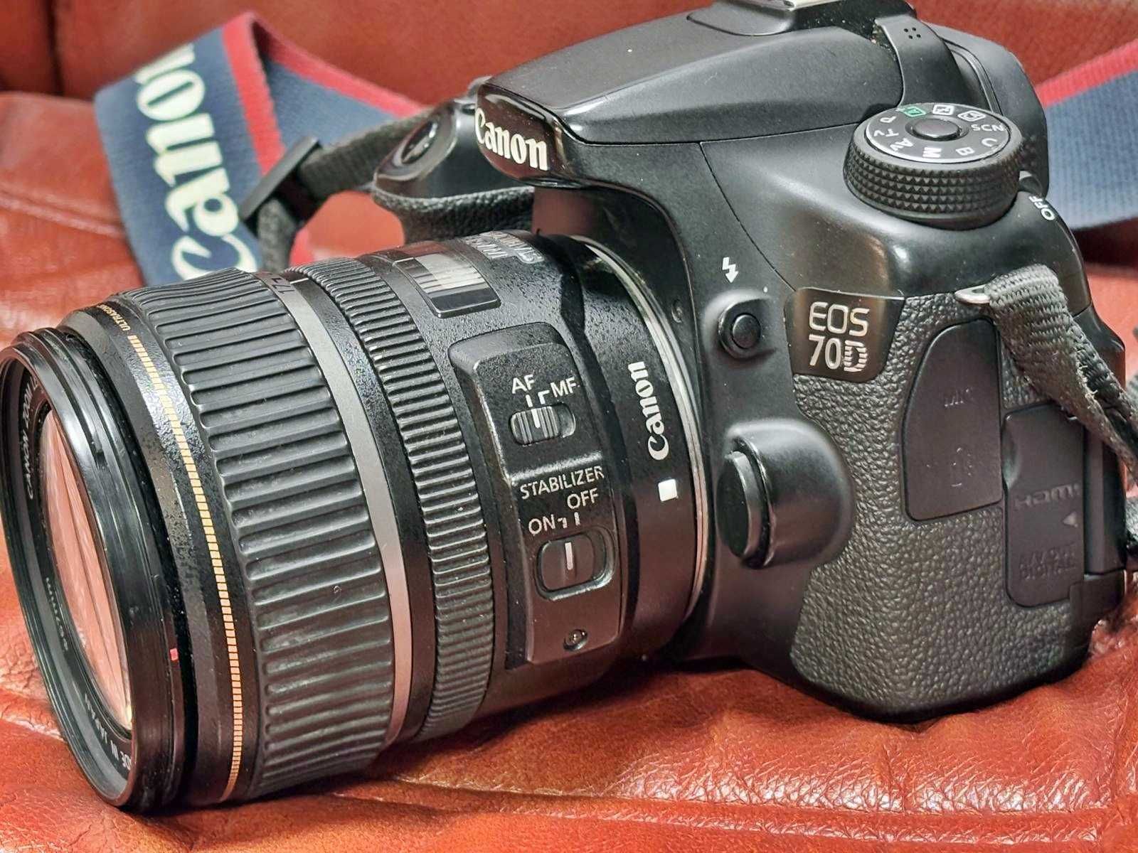 Canon EOS 70D kit + obiectiv EF-S 17-85mm + blitz extern, garantie