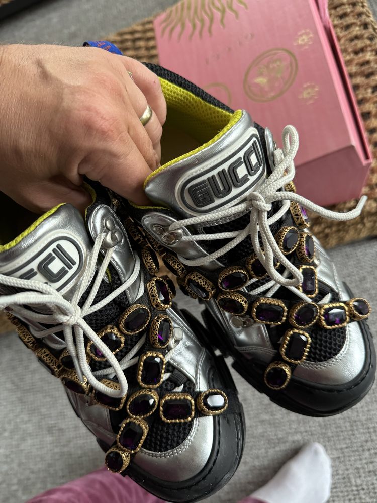 Adidasi Gucci Flashtrek Removeble Crystals , 40,5 originali,ca noi!