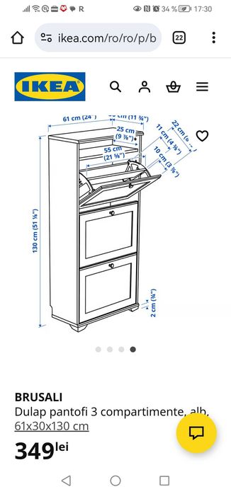 Pantofar Ikea 3 compartimente