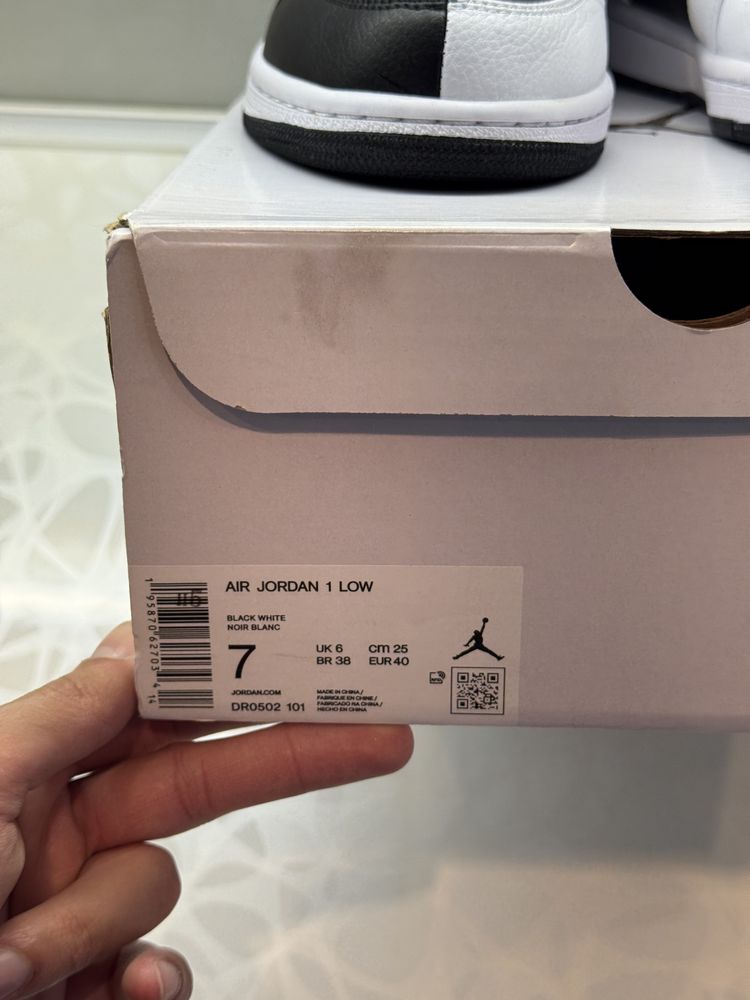 Jordan 1 Low SE Homage Split White Black Кецове 40 Размер + Кутия