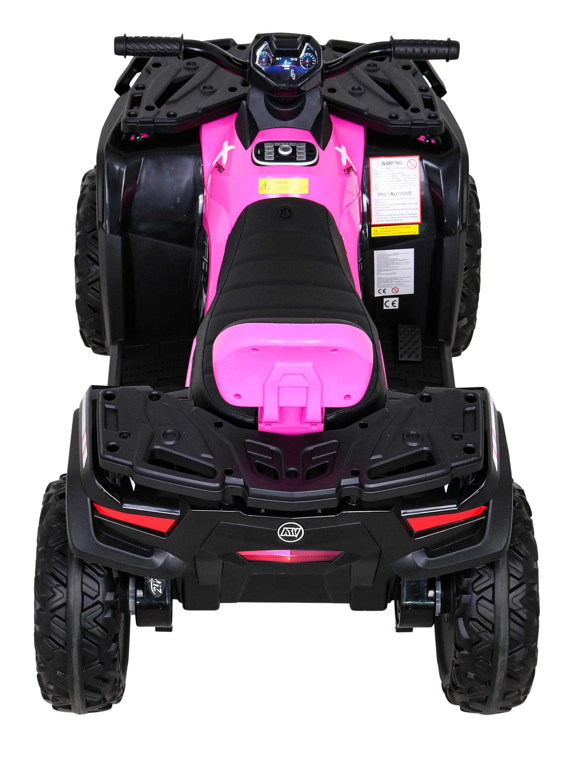 ATV electric pt copii Autokids 24V 4x4 cu cupa 3-10 ani (S615) Roz
